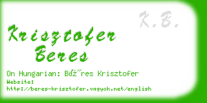 krisztofer beres business card